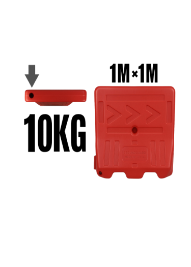 صورة حاجز مرور بلاستيك مقاس 1x1 وزن 10 كجم