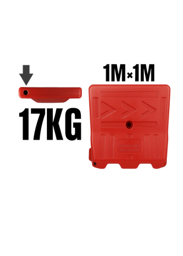 صورة حاجز مرور بلاستيك مقاس 1x1 وزن 17 كجم