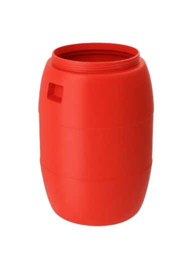 صورة برميل نفايات بلاستيك بولي ايثيلين أحمر مفتوح سعة 1100 لتر