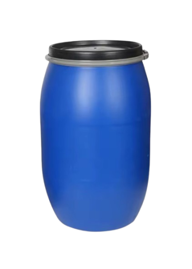 صورة برميل نفايات بلاستيك بولي ايثيلين ازرق مغلق [غطاء] سعة 170 لتر