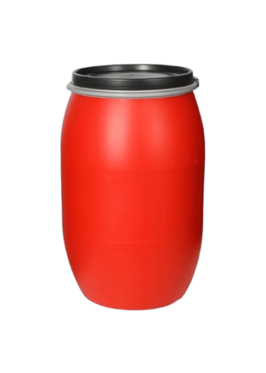 صورة برميل بلاستيك بولي ايثيلين أحمر مغلق [غطاء] سعة 1100 لتر